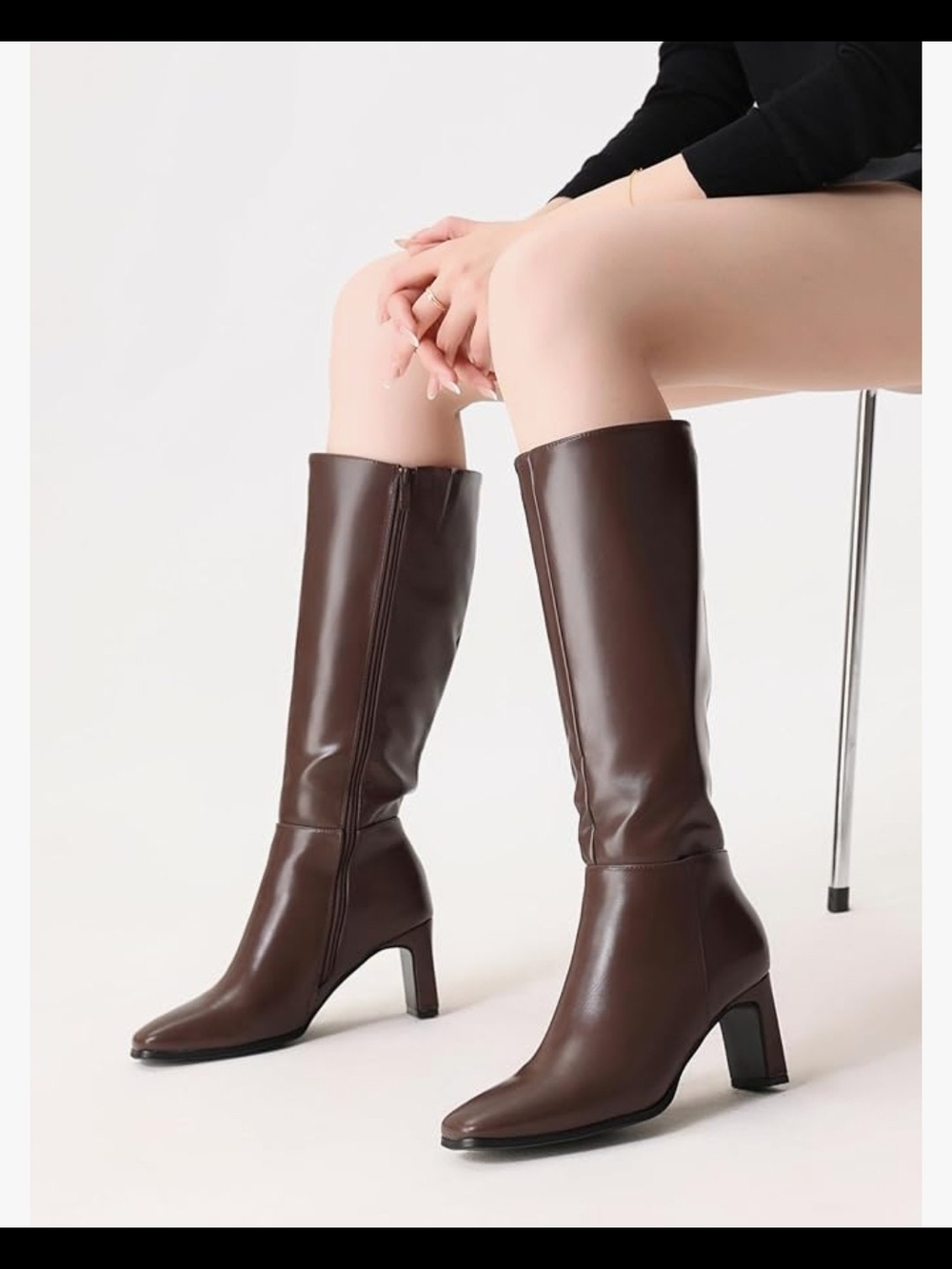 NIB Shoe'N Tale sz 10 Women's Knee HClassic Tall Leather Knee-High Boots - Brown